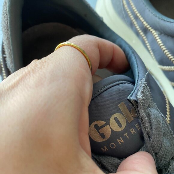 Anthropologie Gola Grey and Gold Montreal Lustre Sneakers Size 6 - Picture 8 of 9